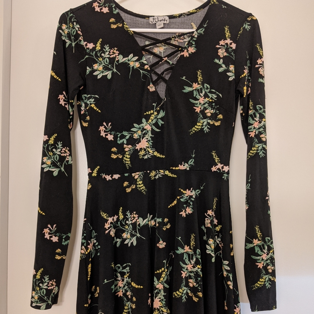 Botanical Floral Longsleeve Skate Dress